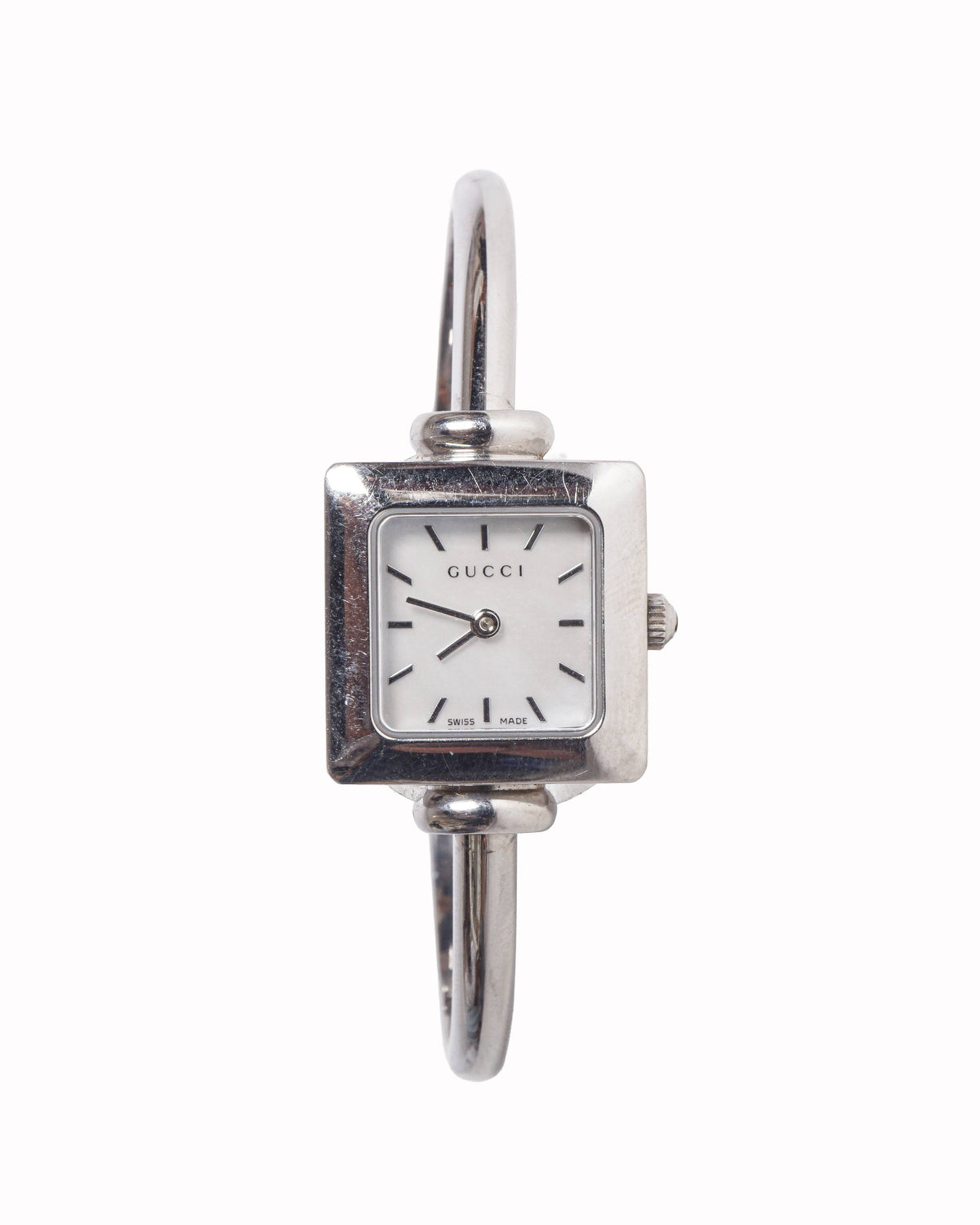 Vintage Gucci 1990s Swiss Made Silver-Tone Bangle Watch