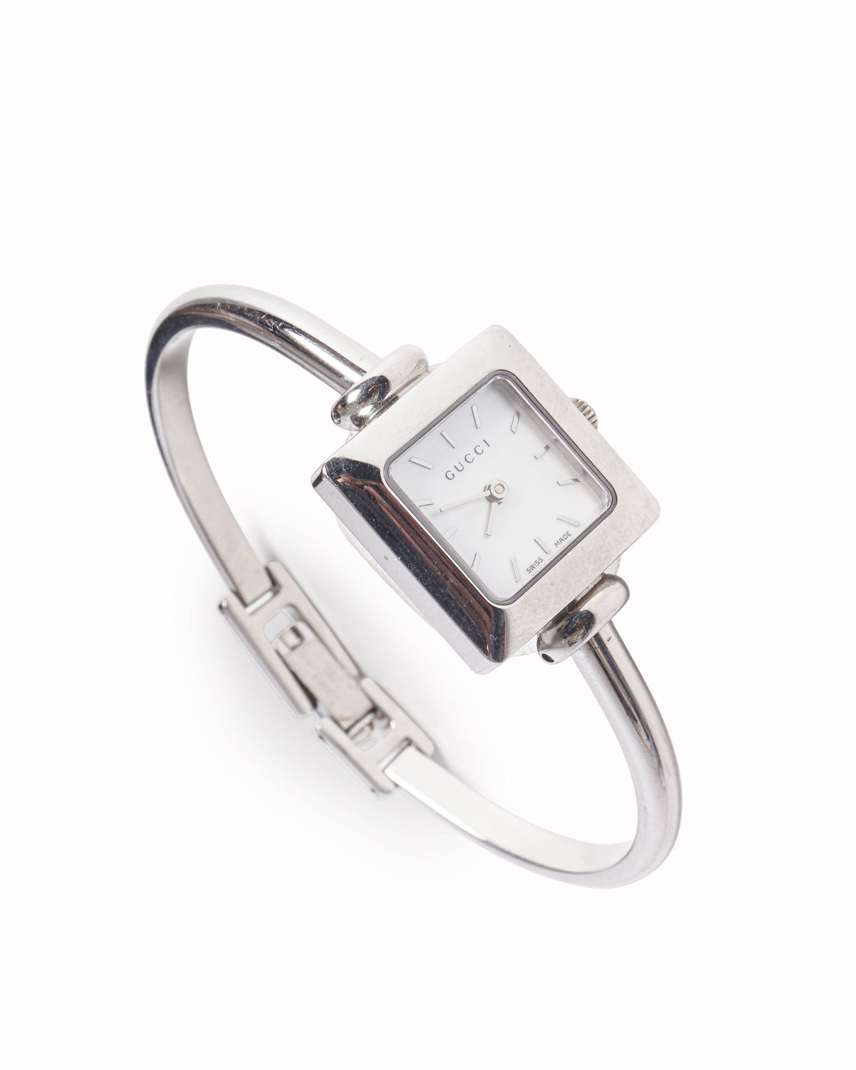 Vintage Gucci 1990s Swiss Made Silver-Tone Bangle Watch