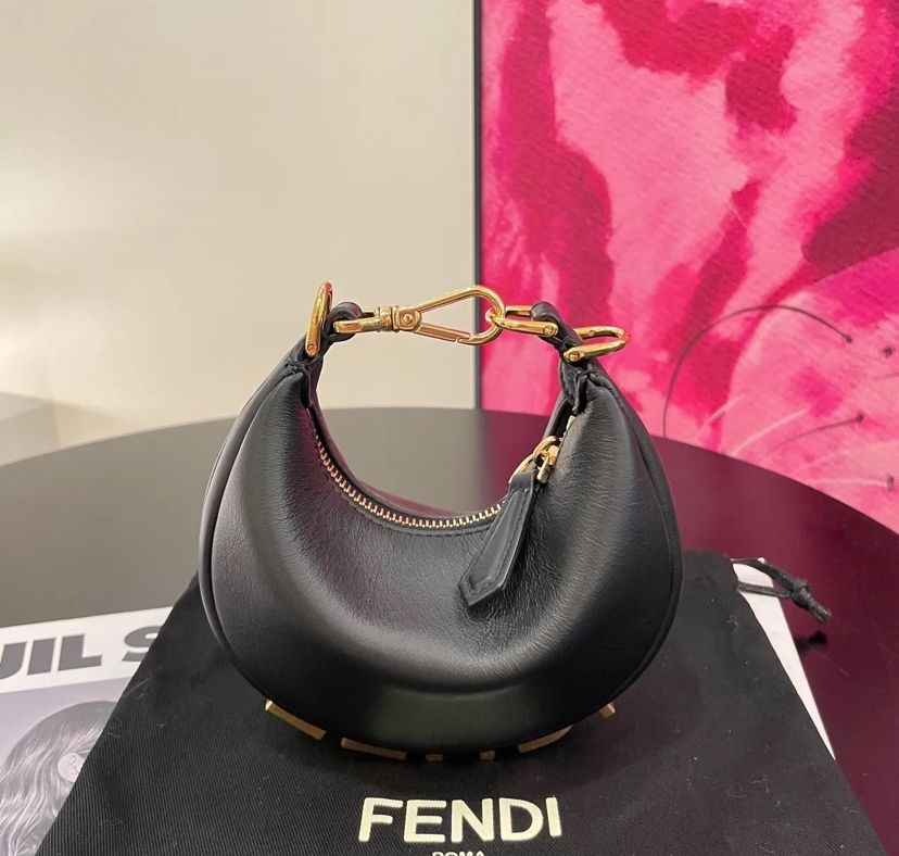 Fendi Fendigraphy Mini Black Leather Bag