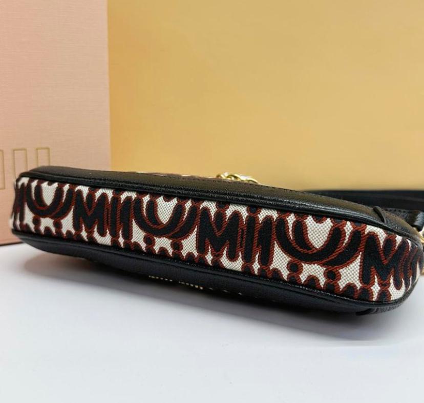 New Miu Miu Monogram Jacquard Madras Bag