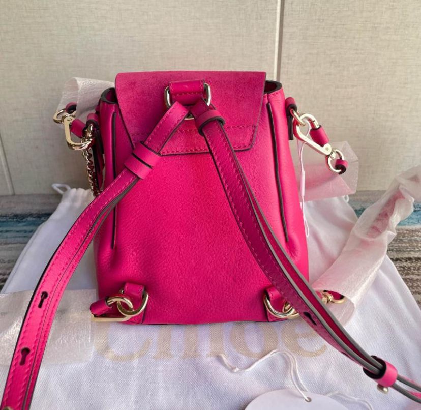 *New* Chloe Faye Leather Backpack In Pink