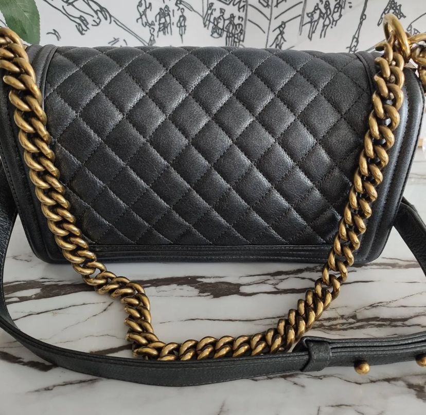 Chanel Le boy in Black with gold hardware