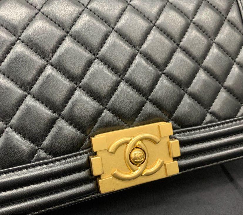 Chanel Le Boy In Black With Gold Hardware