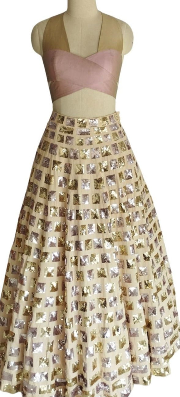 Manish Malhotra Lehenga Set In Golden & Silver Tone