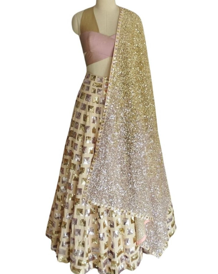 Manish Malhotra Lehenga Set In Golden & Silver Tone