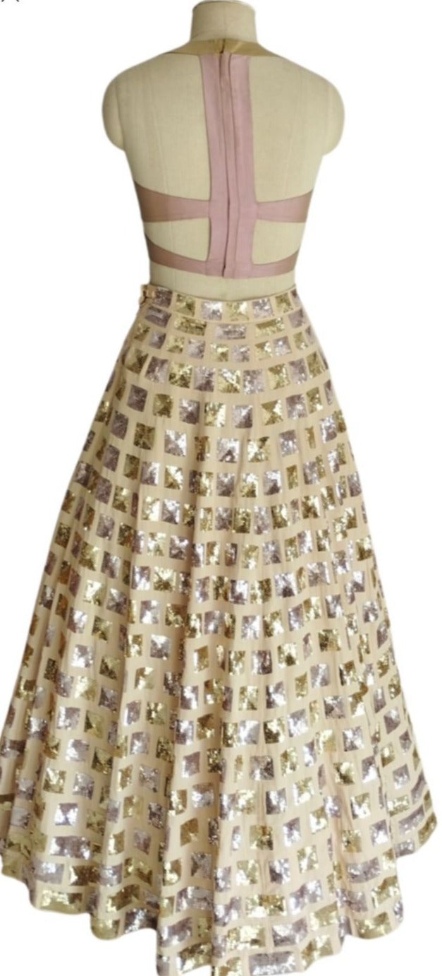 Manish Malhotra Lehenga Set In Golden & Silver Tone