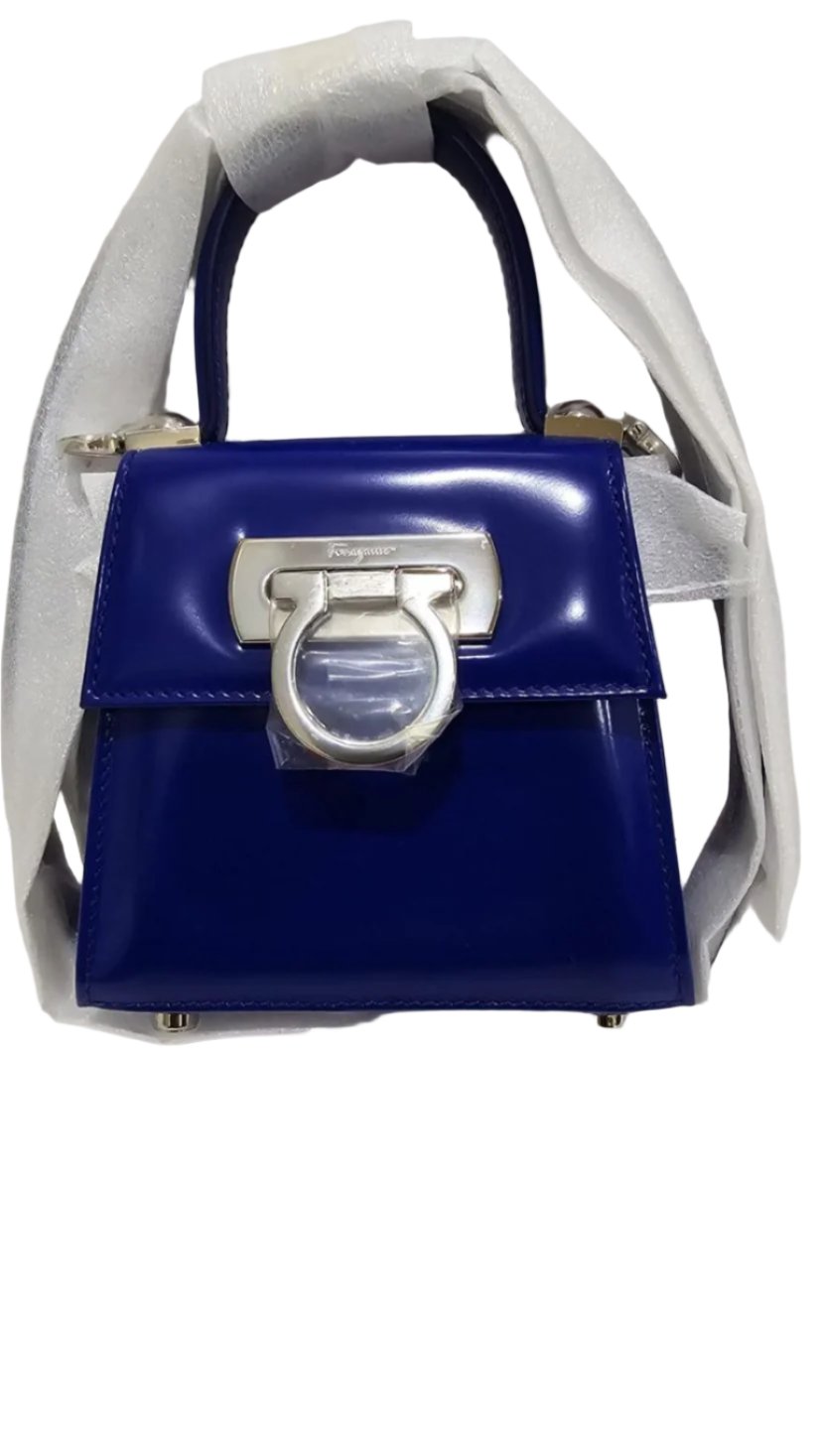 *NEW*Ferragamo Micro Iconic Brushed Calfskin Mini Top Handle Crossbody Bag