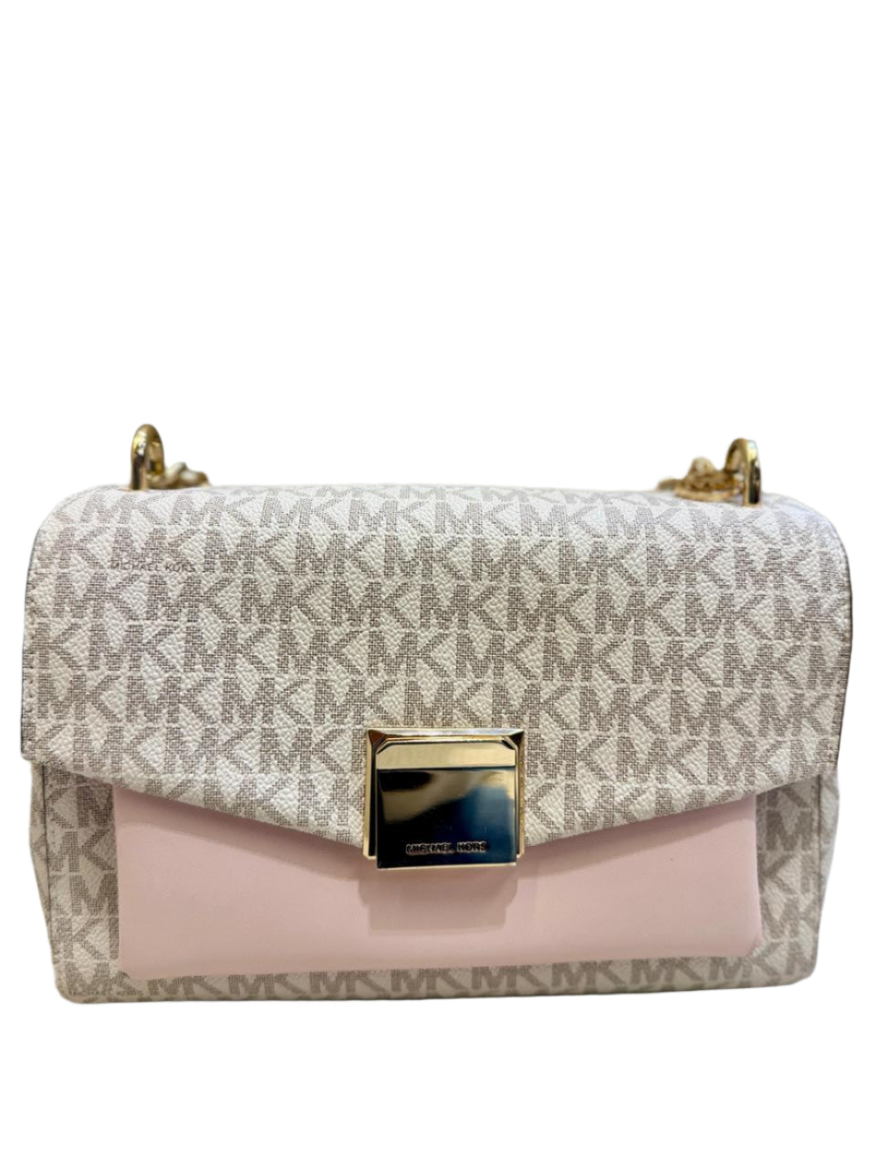 MK Lita Crossbody In Pink & White