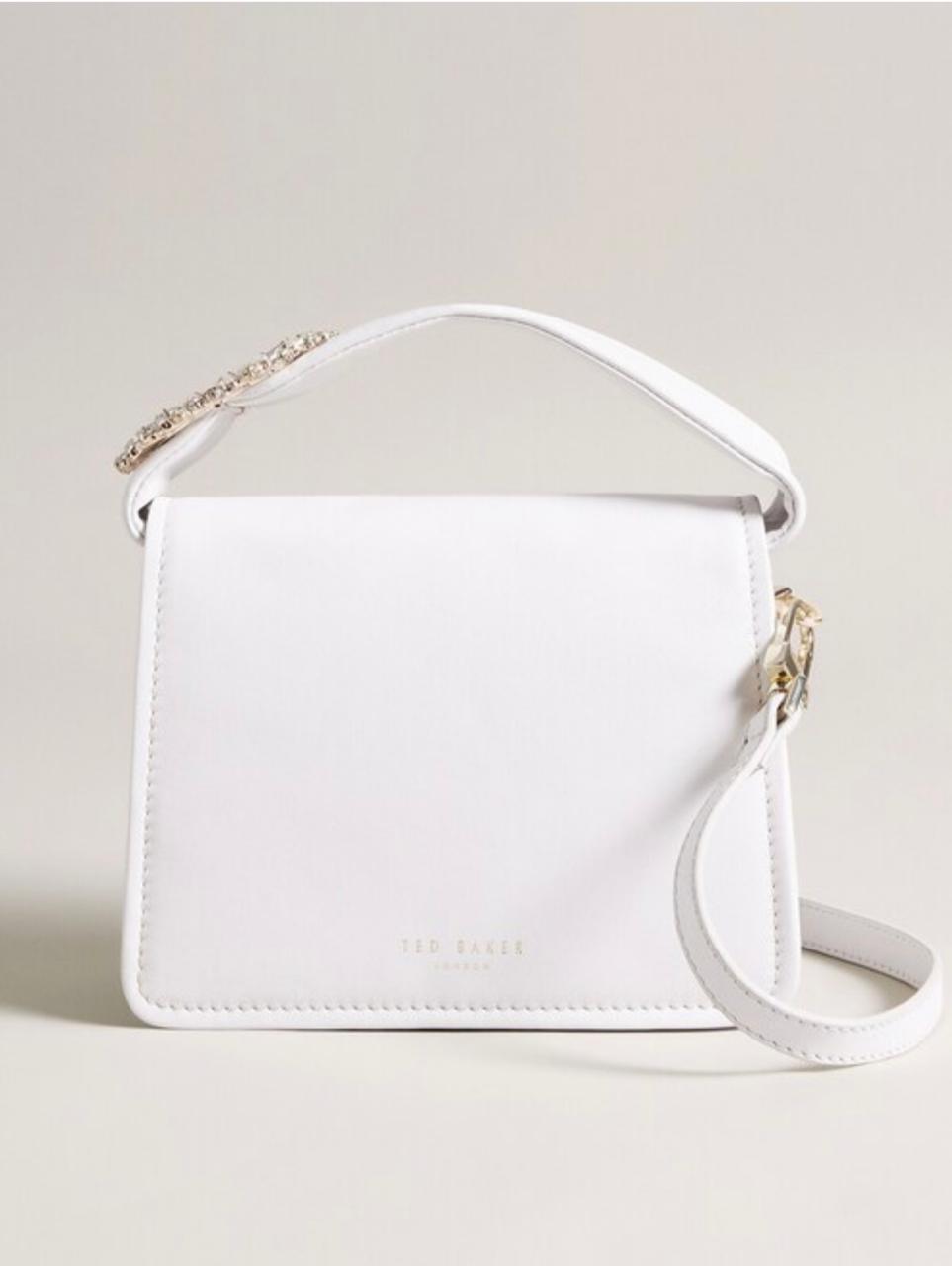 New Ted Baker Emie Jewel Detail Small Bag In White