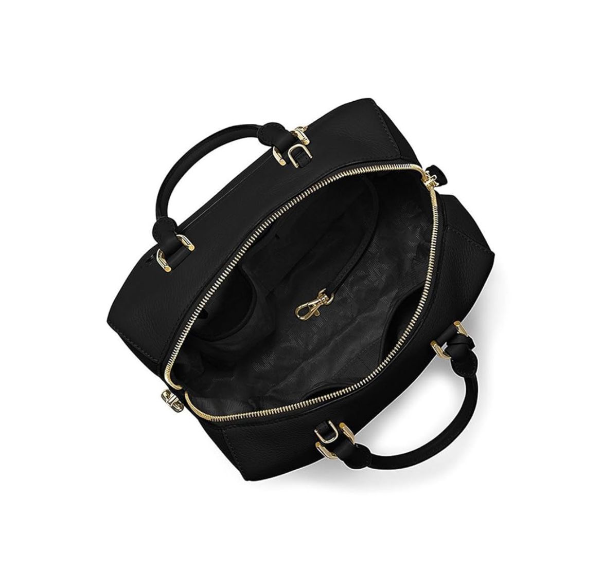 Michael Kors black leather top handle bag