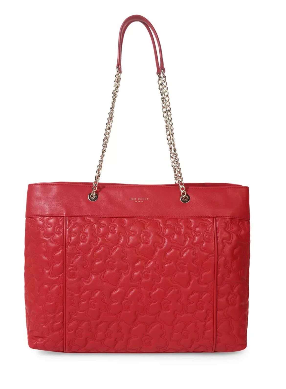 Ted baker red floral texture shoulder bag