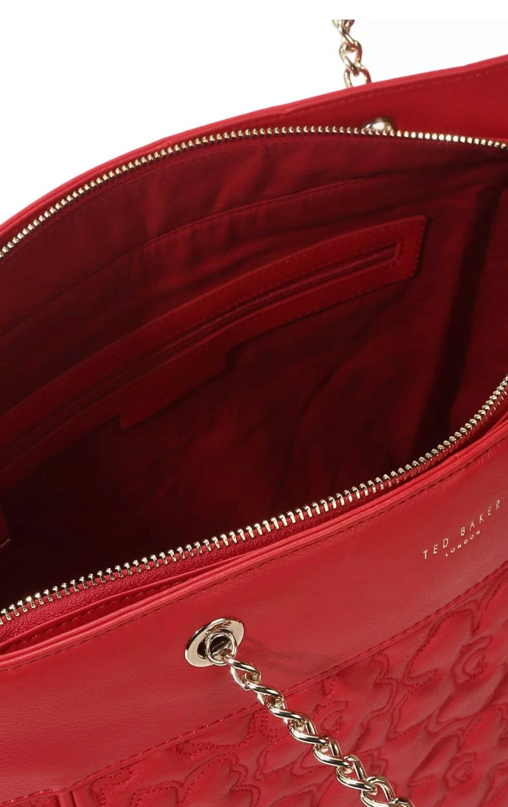 Ted baker red floral texture shoulder bag
