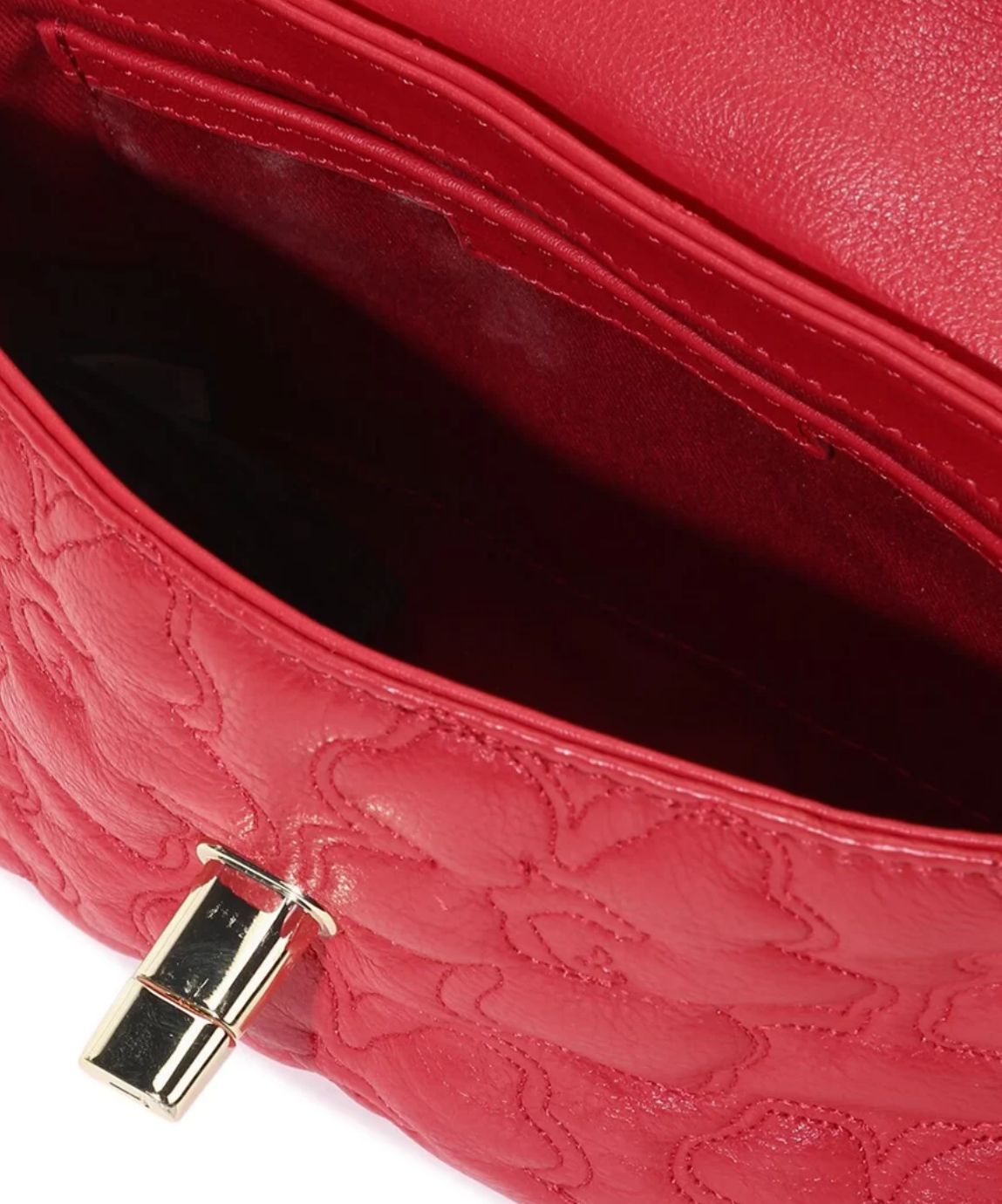 Ted Baker Red Leather Quiletd Crossbody Bag