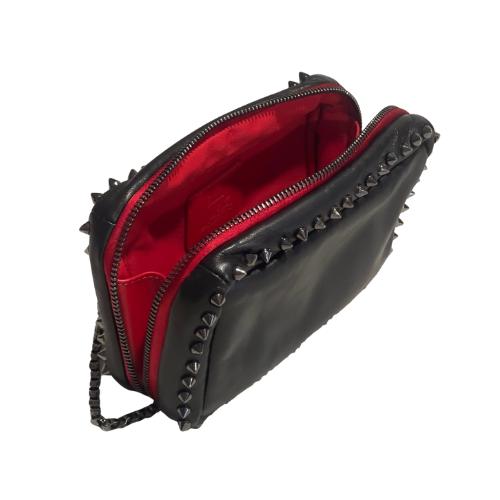 New Christian louboutin spiked black shoulder bag
