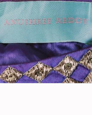 Anushree reddy green and purple embroidered lehenga set