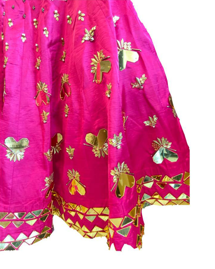 Papa Don't Preach Crepe mirror embellished 3 peice jacket Skirt set in Pink