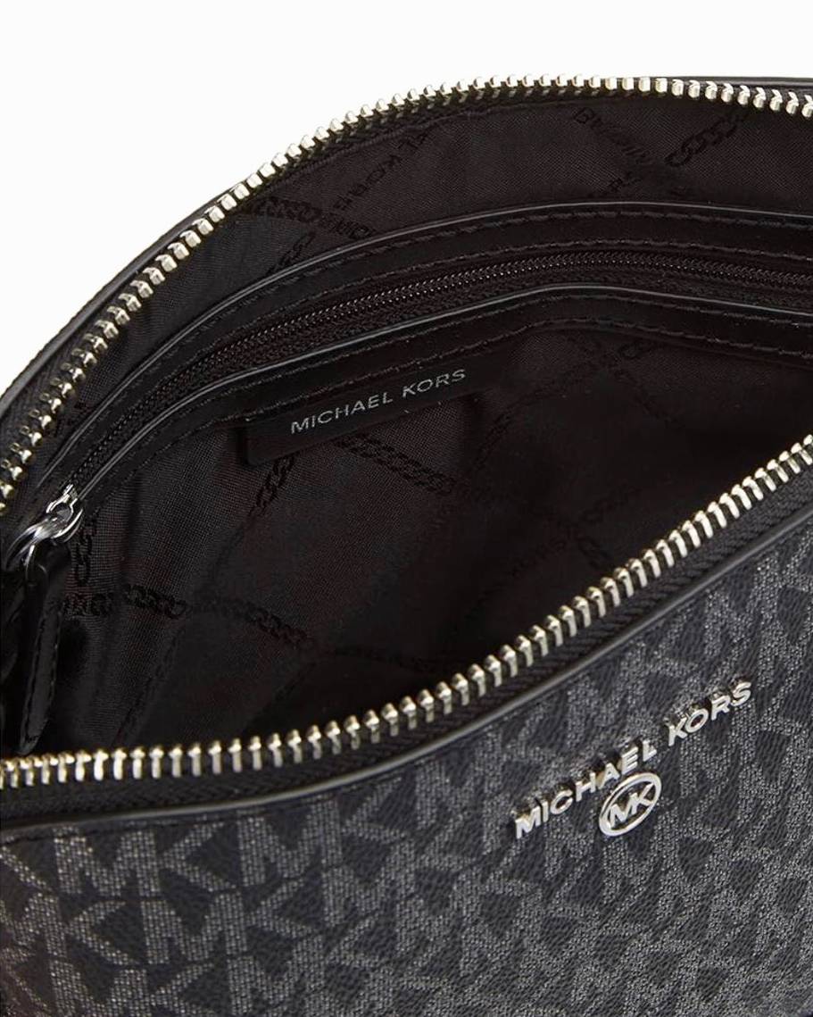 Michael Kors black monogram dome crossbody bag