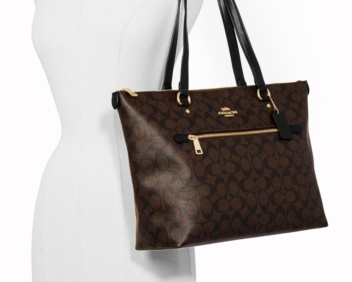 Coach Monogram Tote In Brown