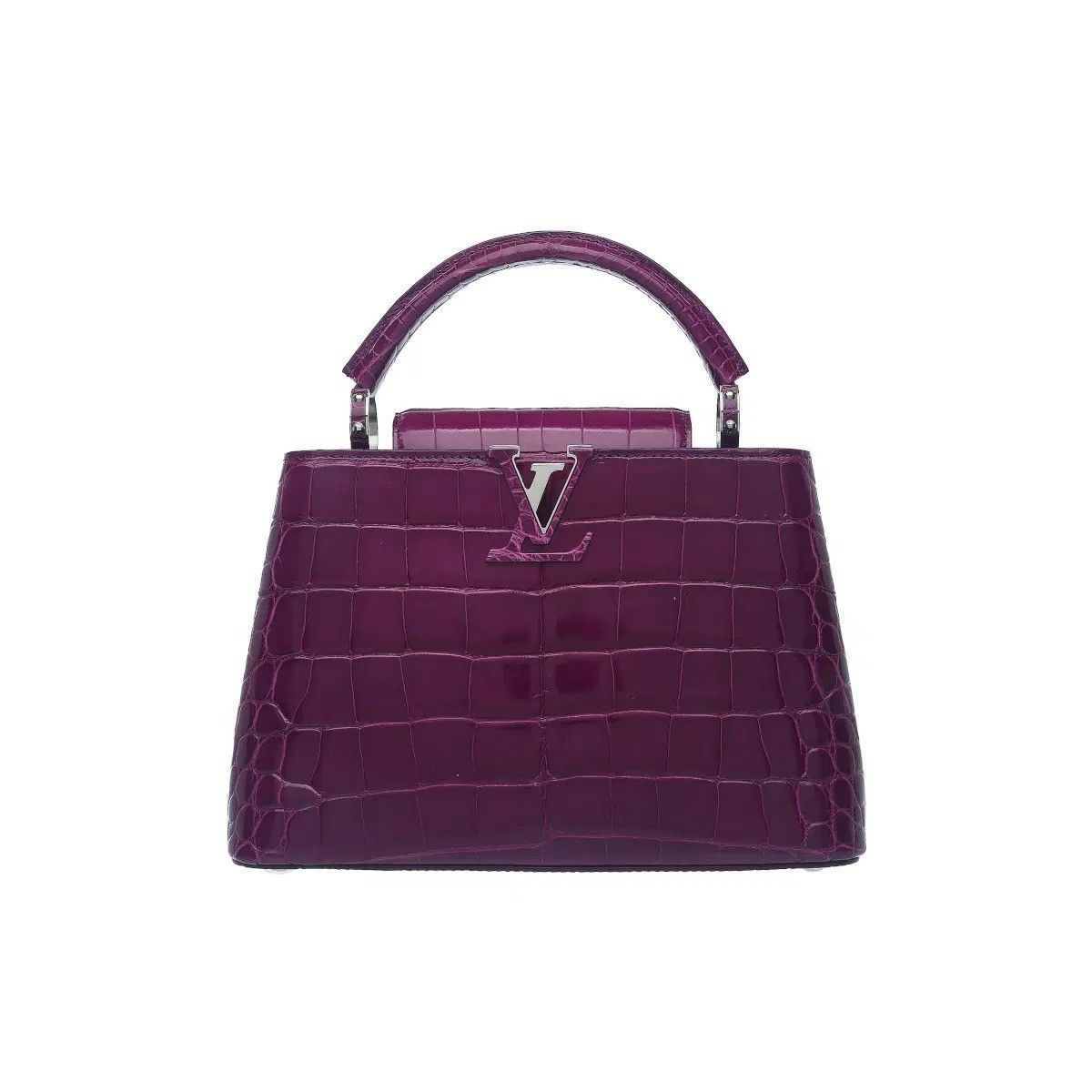 Louis Vuitton Purple Capucines Bag In Exotic Croc Leather