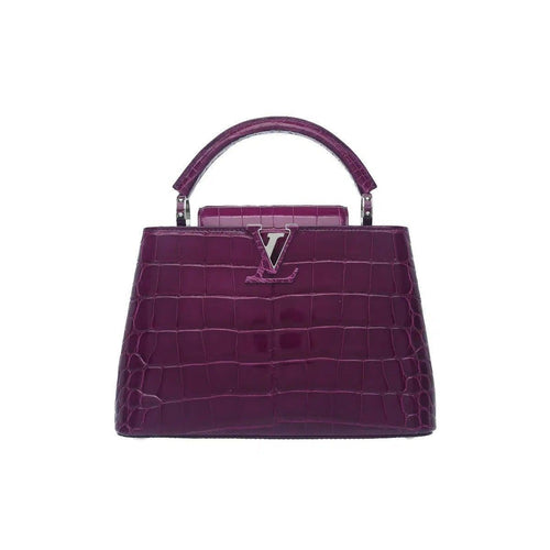 Louis Vuitton Purple Capucines Bag In Exotic Croc Leather
