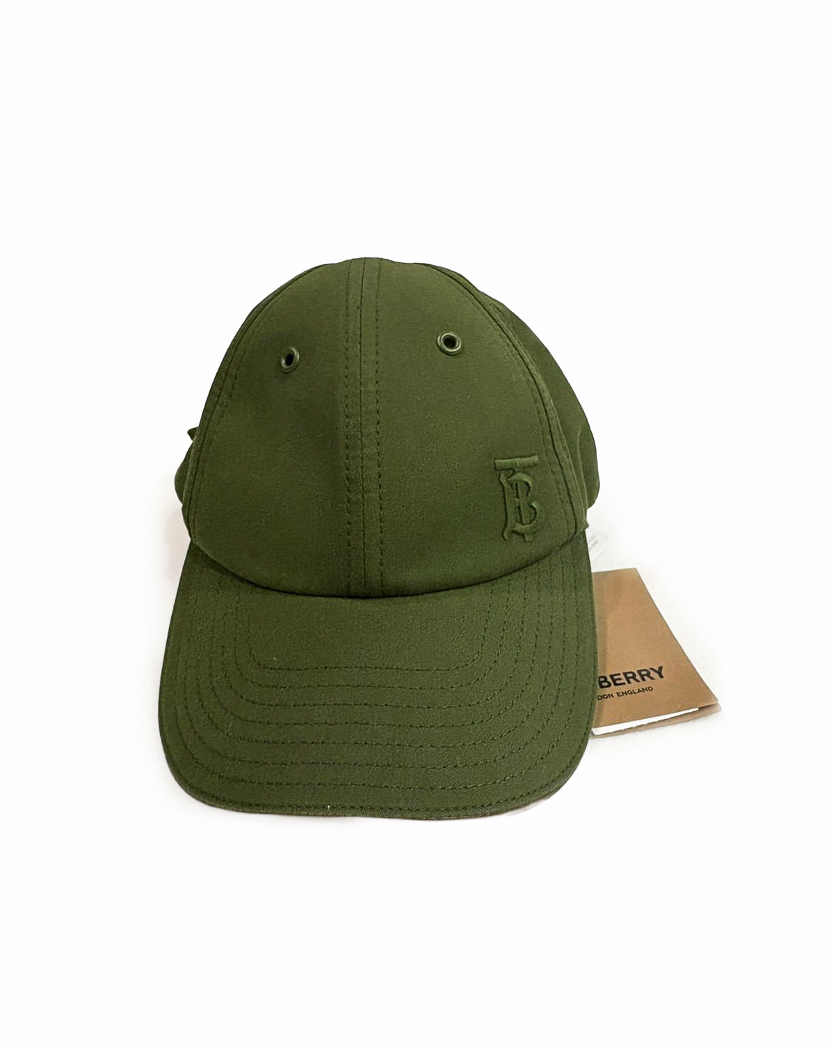 Burberry Olive Green TB Monogram Baseball Cap