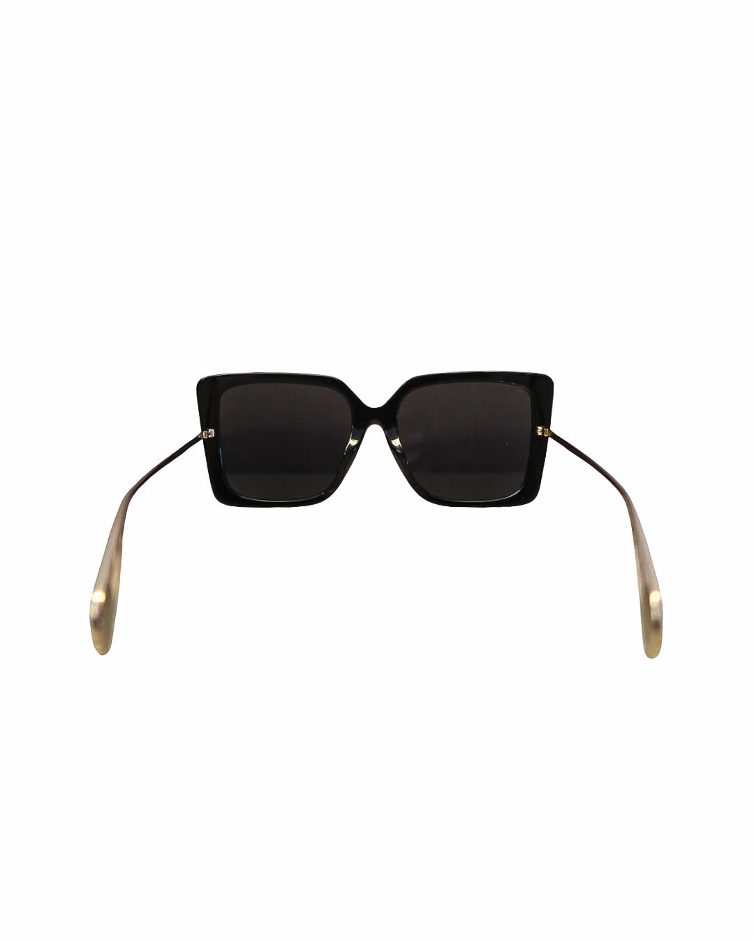 Gucci Black Oversized Square Sunglasses with Gold Temples