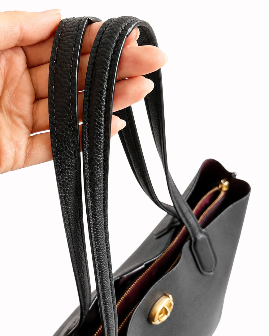Coach Black Pebble Leather Willow Tote Bag