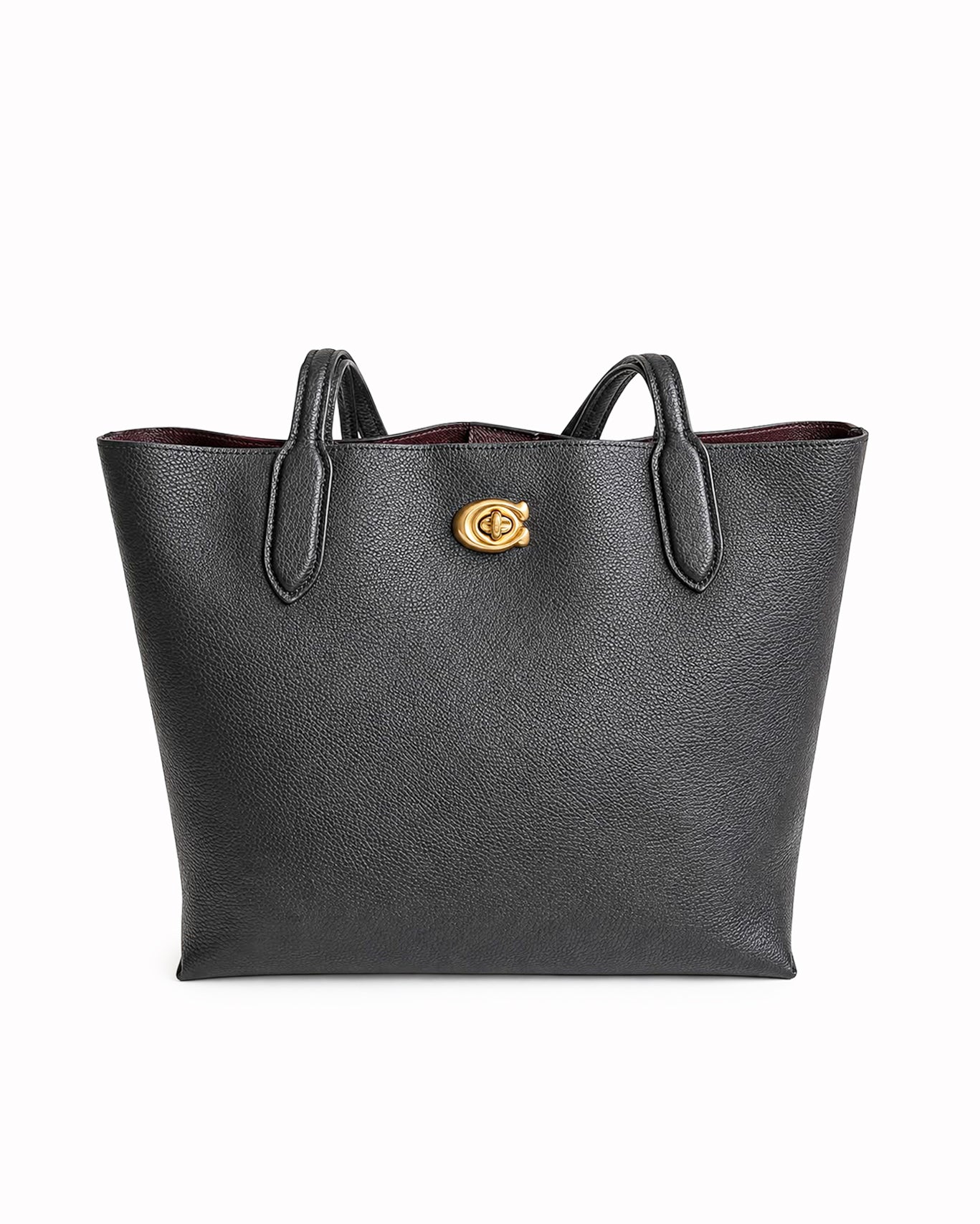 Coach Black Pebble Leather Willow Tote Bag