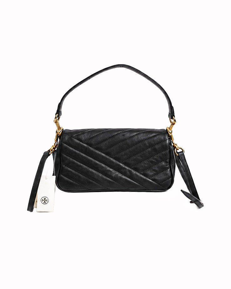 Tory Burch Black Quilted Leather Kira Chevron Convertible Shoulder Bag