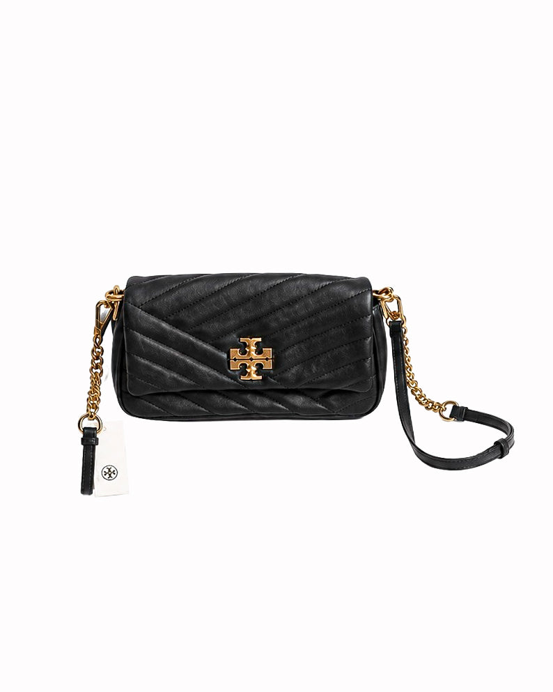 Tory Burch Black Quilted Leather Kira Chevron Convertible Shoulder Bag