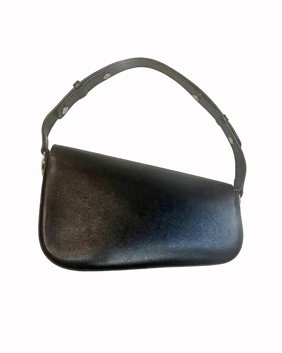 Gucci Small Horsebit 1955 Asymmetric Flap Bag Black Leather