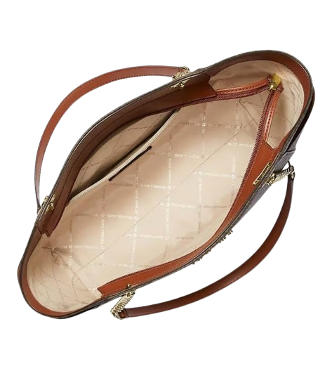 New Michael Kors Brown Jet Set Large Tote In Brown