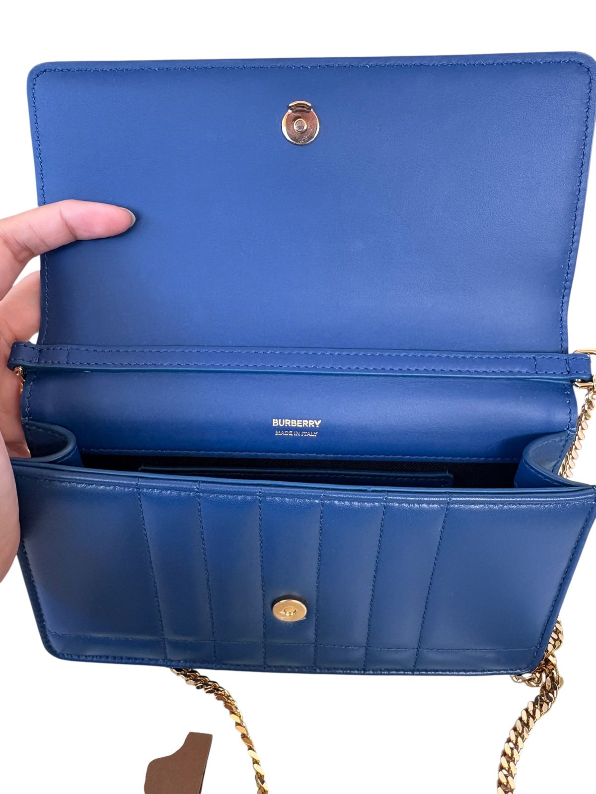 Burberry Lola Crossbody Bag In Navy Blue
