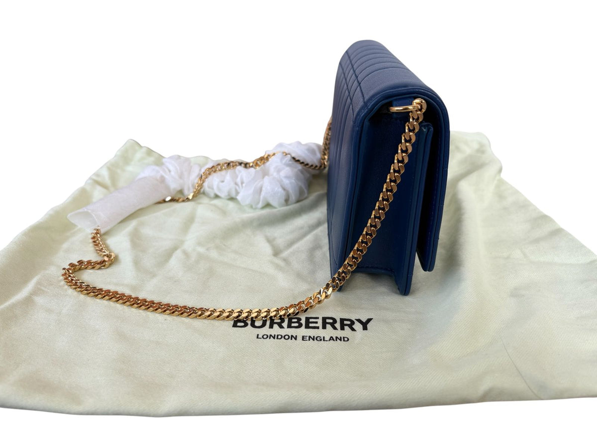 Burberry Lola Crossbody Bag In Navy Blue