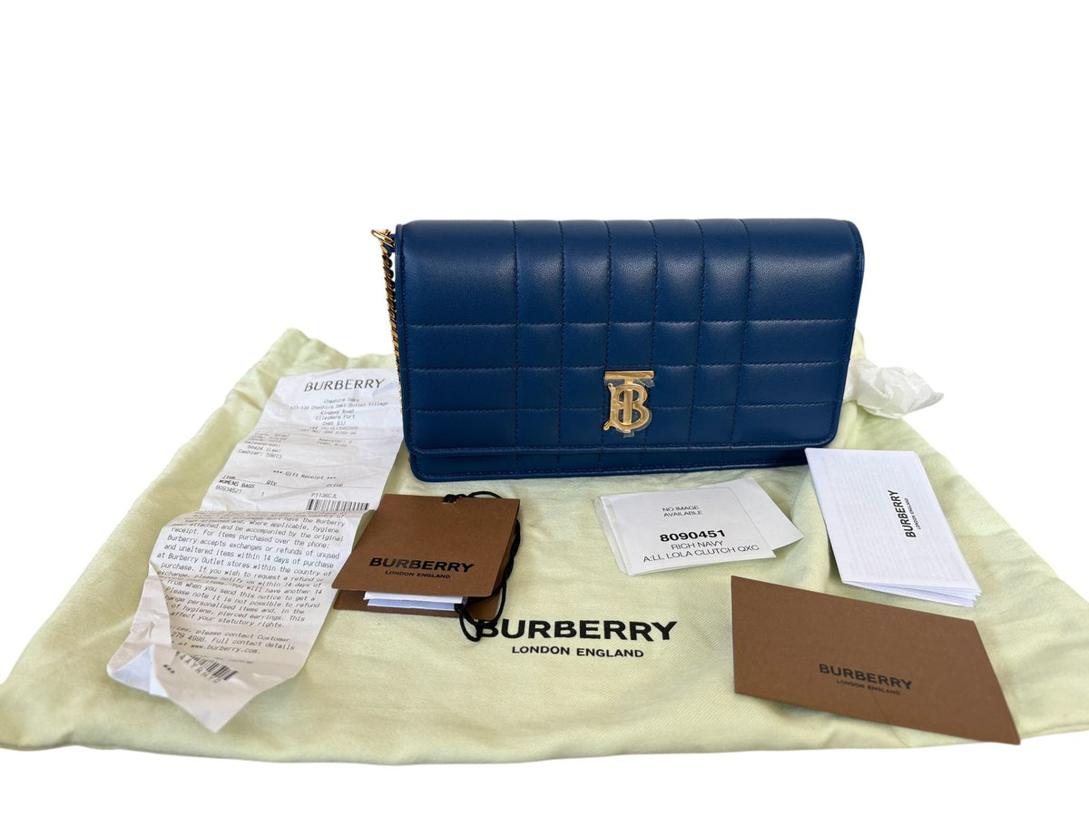 Burberry Lola Crossbody Bag In Navy Blue