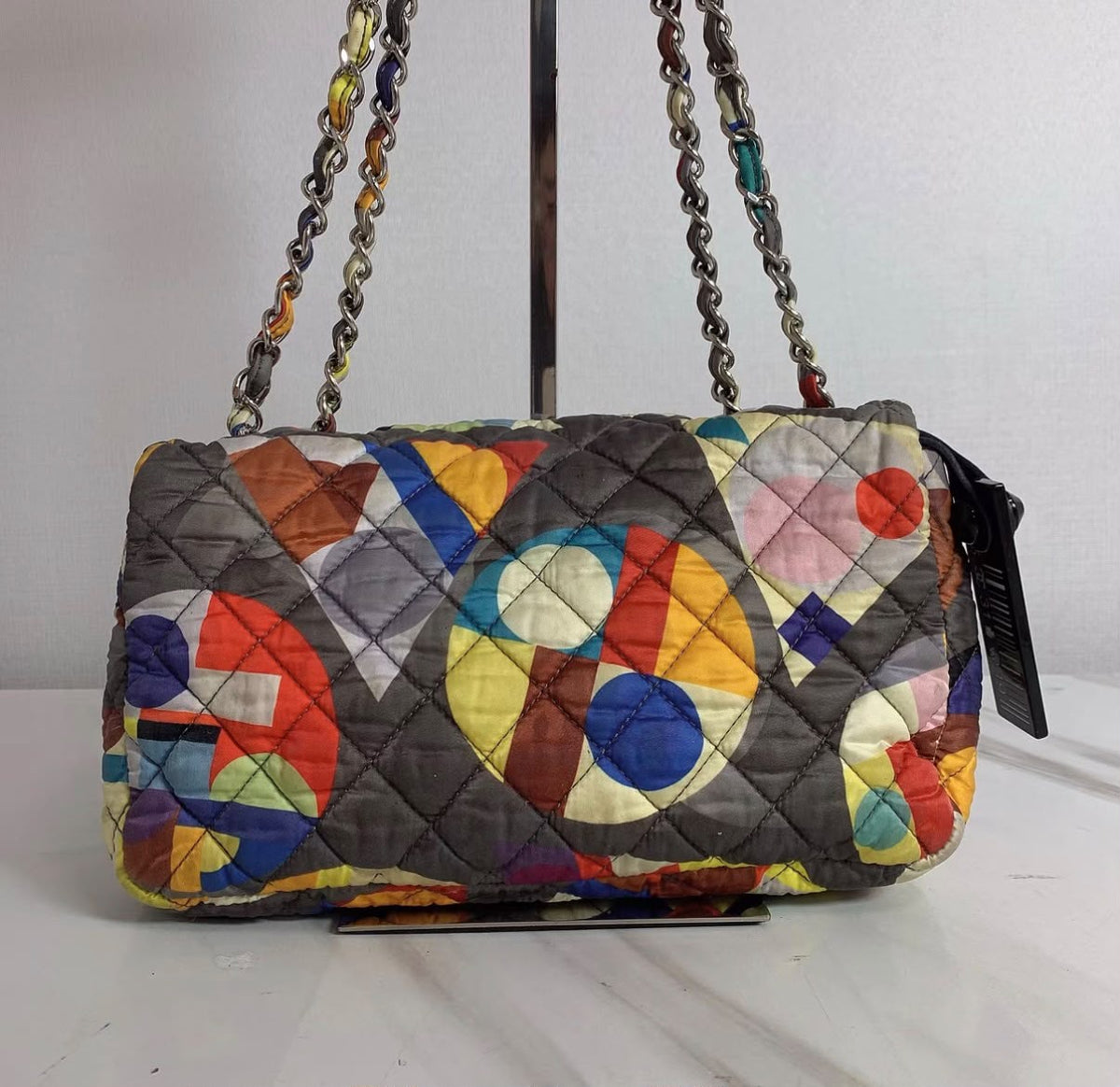 Chanel Abstract Print Quilted Coco Color Flap Bag