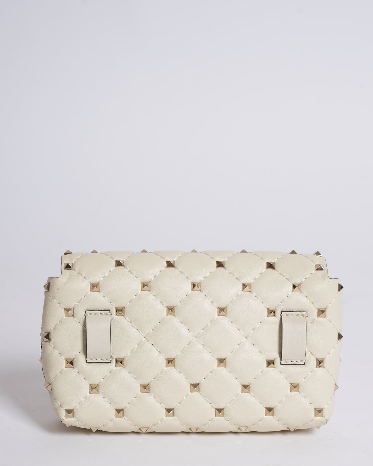 Valentino Garavani White Rockstud Spike Leather Waist Belt Bag