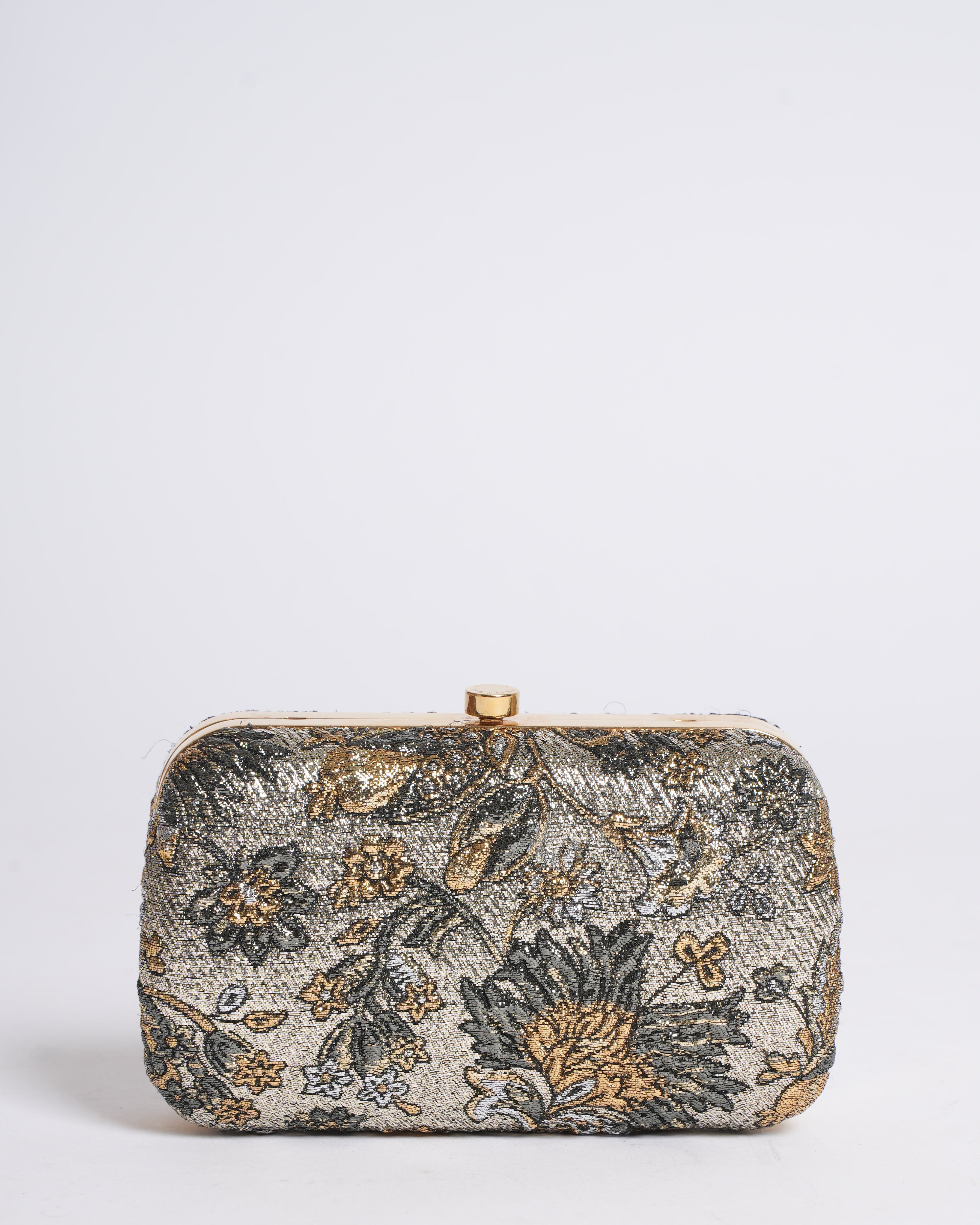 LV Floral Clutch In Shades of grey