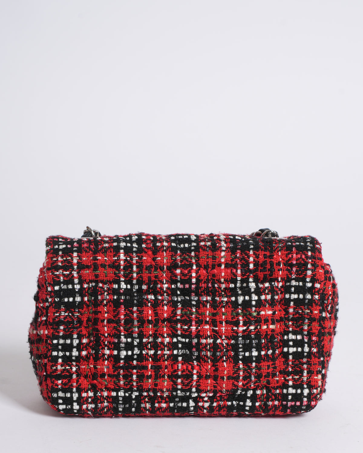 New Chanel Red Mini Tweed Single Flap Bag