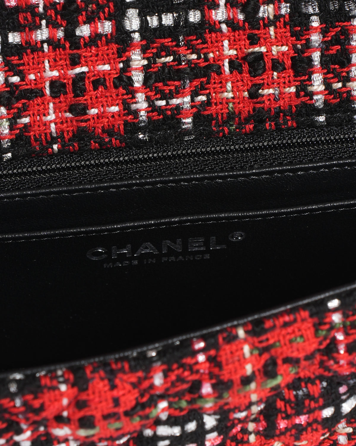 New Chanel Red Mini Tweed Single Flap Bag