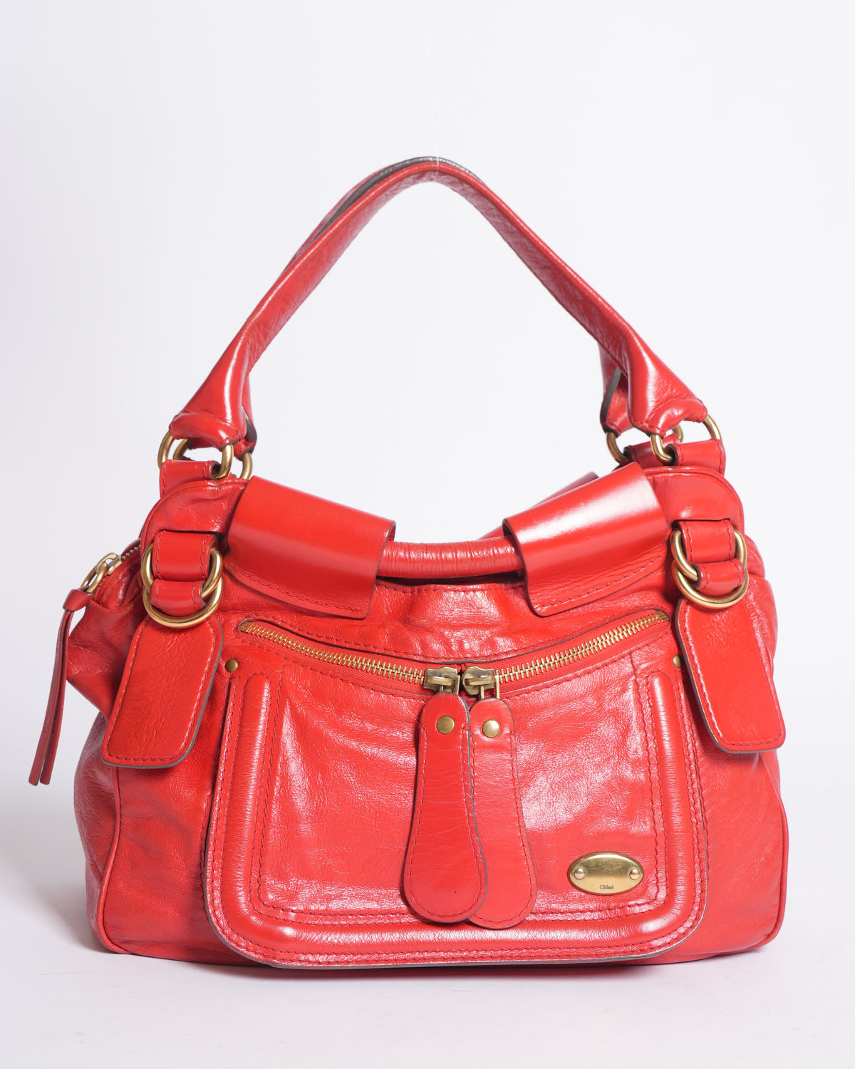 Chloe Red Distressed handbag