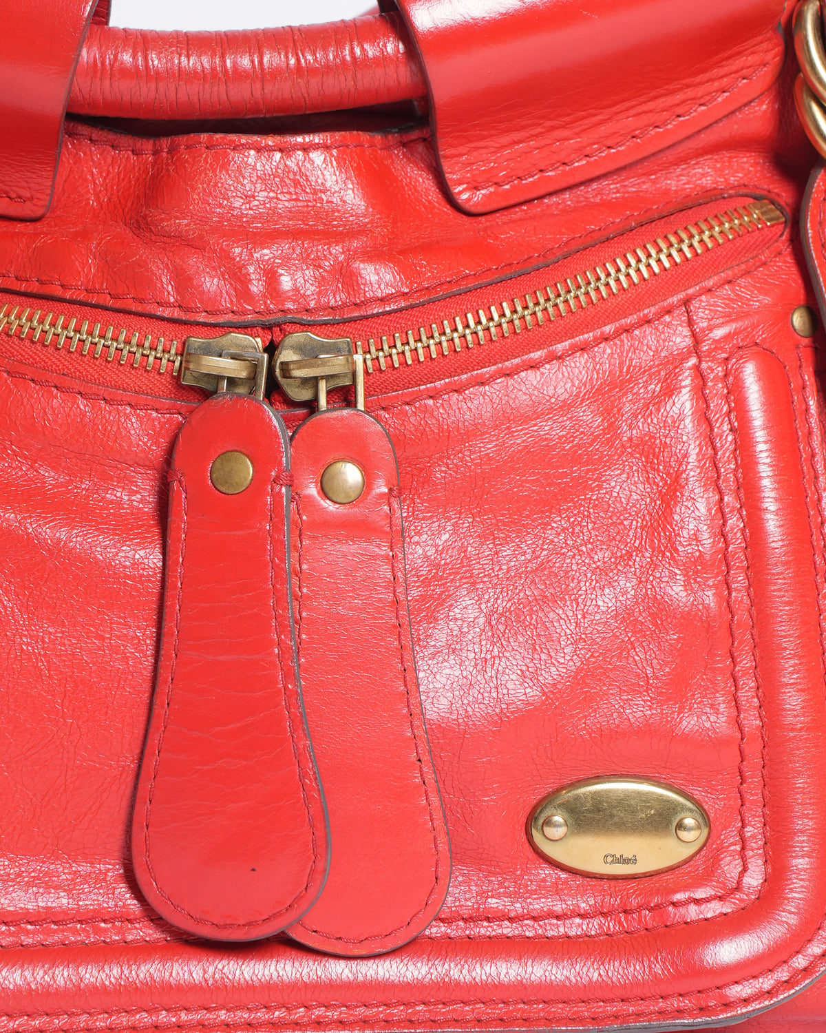 Chloe Red Distressed handbag