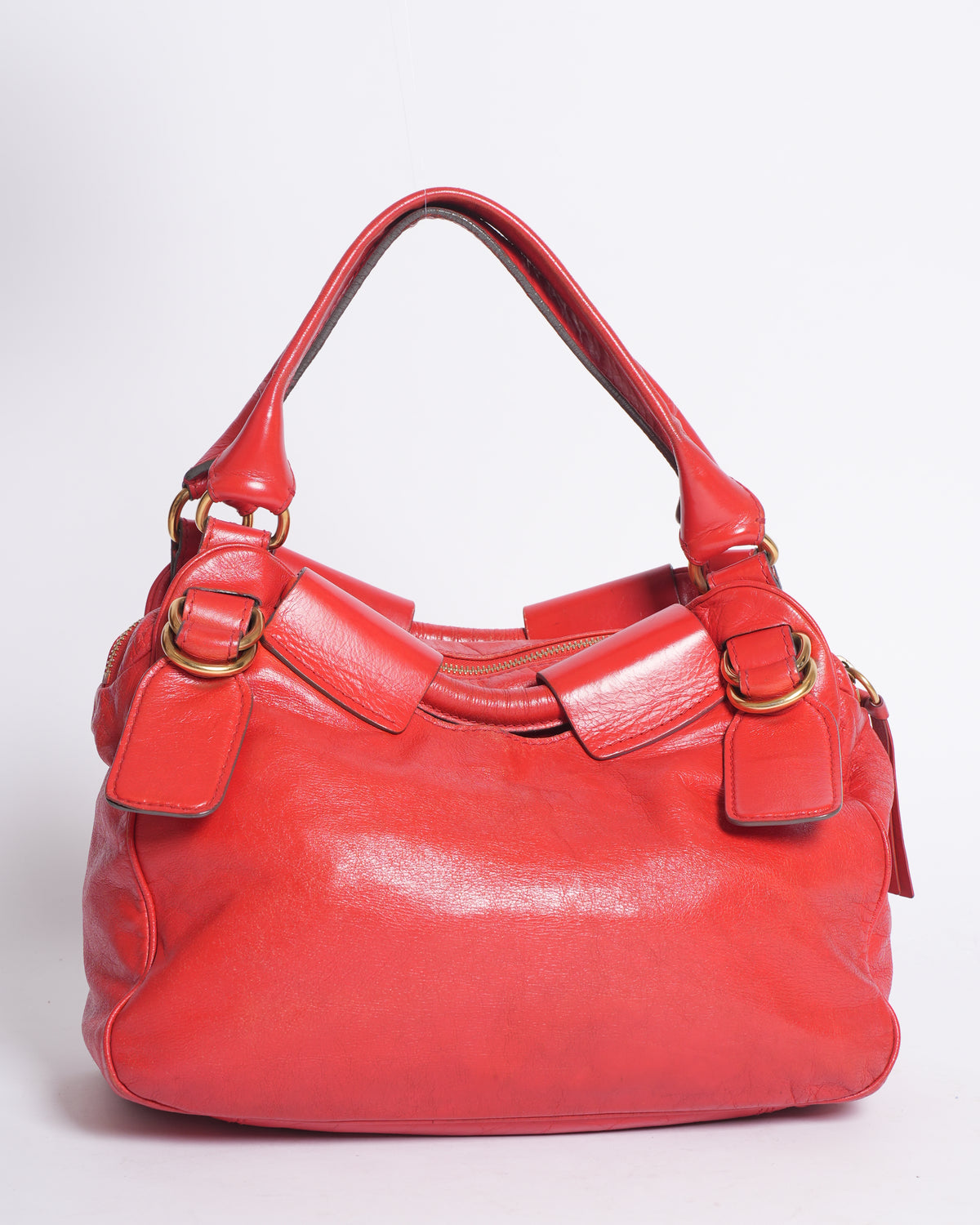 Chloe Red Distressed handbag