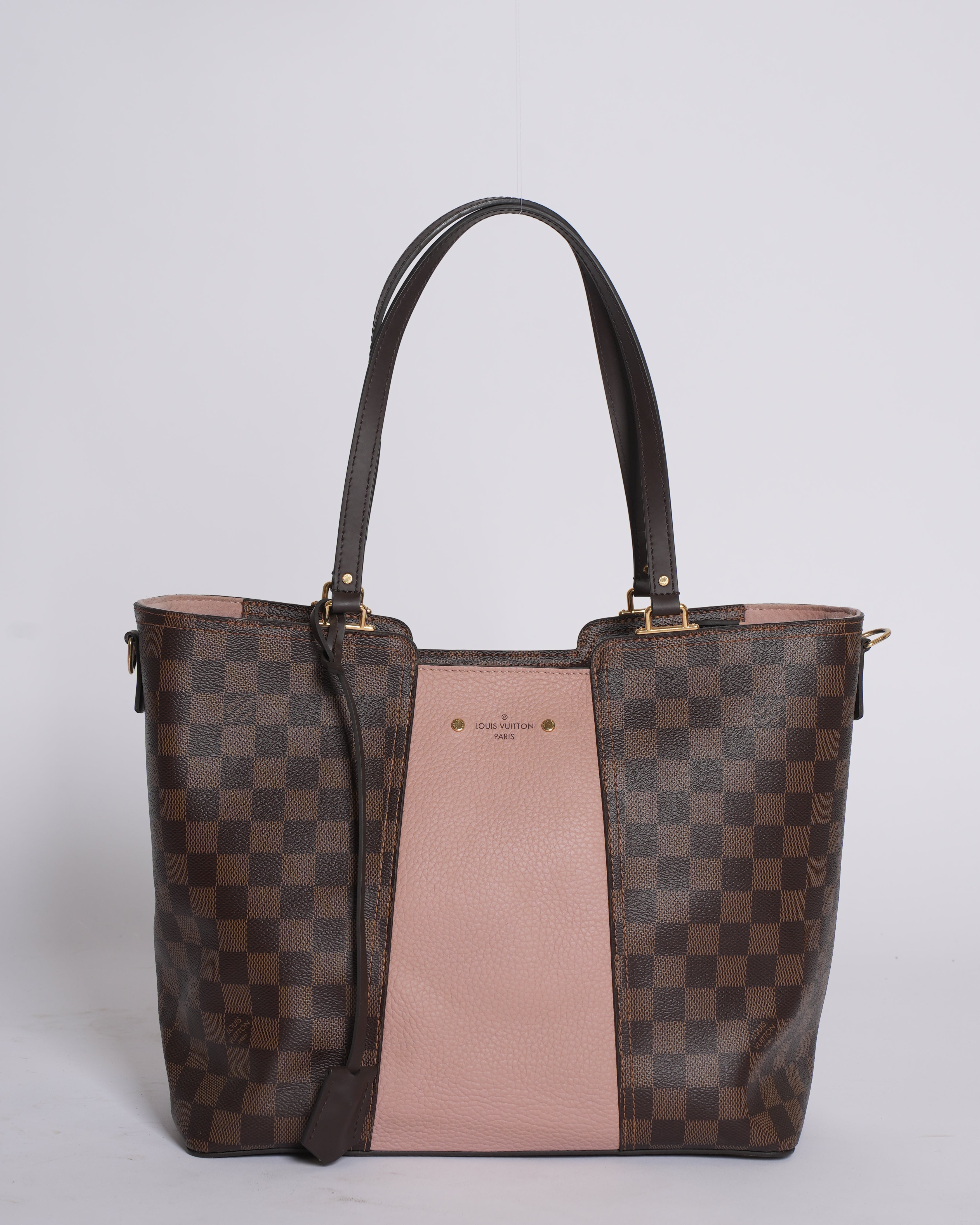 LV Magnolia Damier Ebene Canvas & Taurillion Leather Jersey Tote