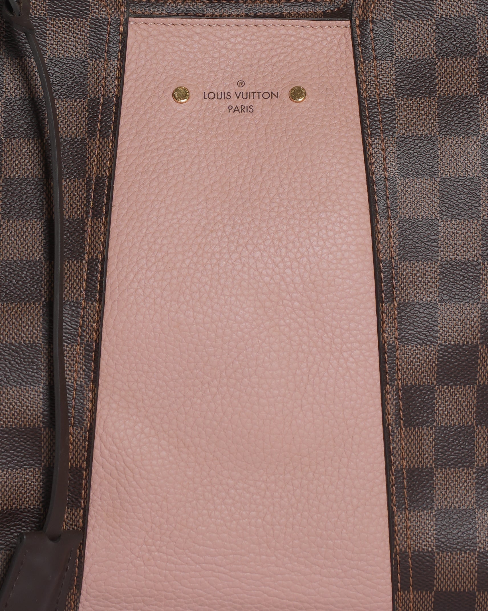 LV Magnolia Damier Ebene Canvas & Taurillion Leather Jersey Tote