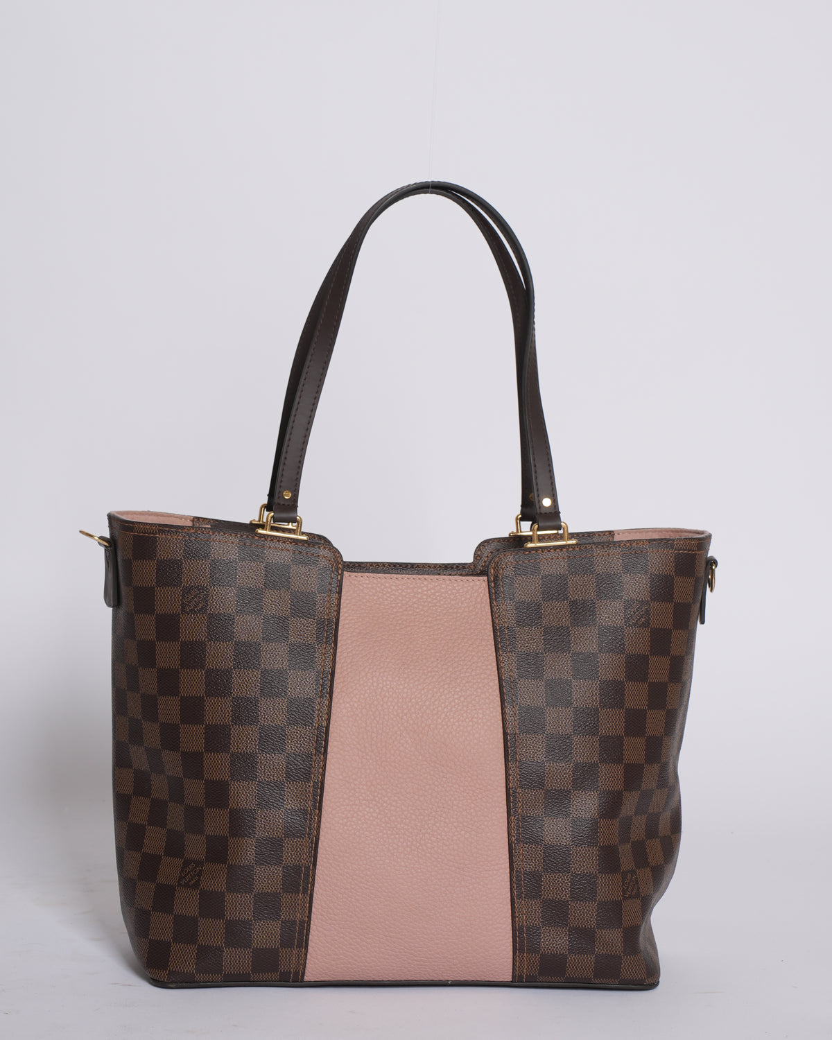 LV Magnolia Damier Ebene Canvas & Taurillion Leather Jersey Tote