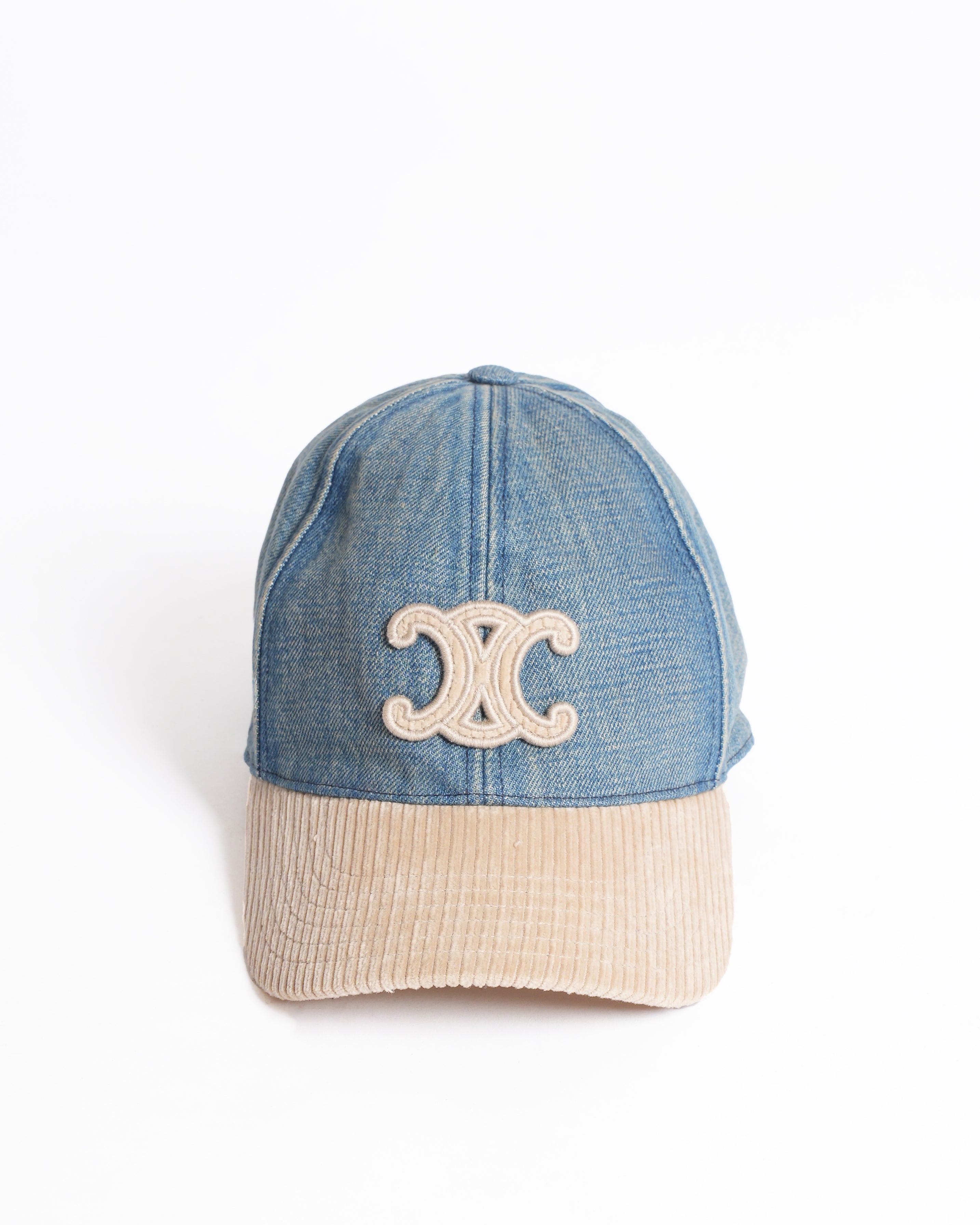 Celine Triomphe Baseball Cap In Denim Union Wash