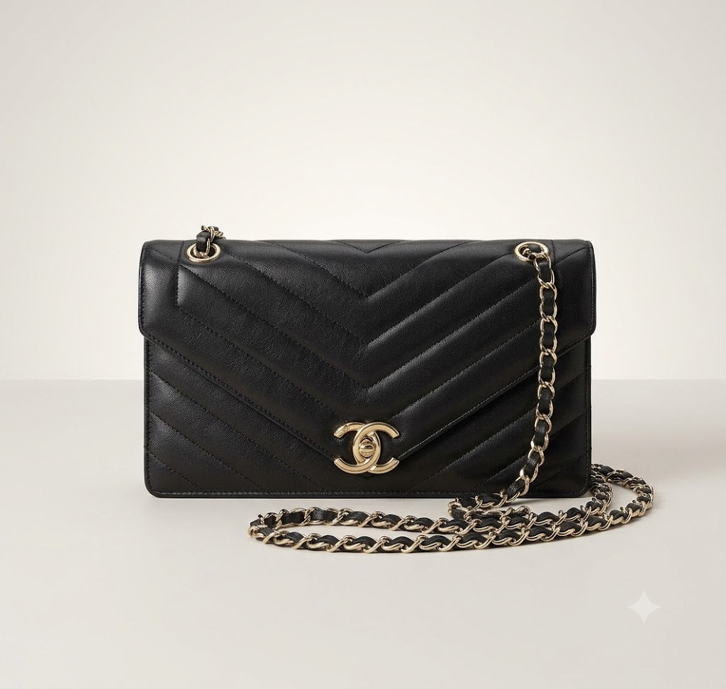 Chanel Chevron Envelope Flap Bag