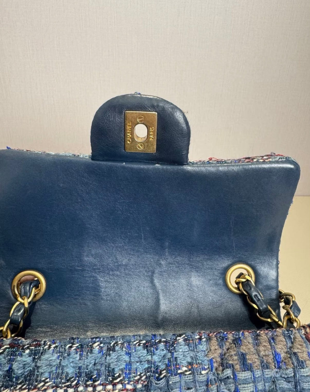 Chanel Paris-Hamburg Blue Quilted Tweed Flap Bag