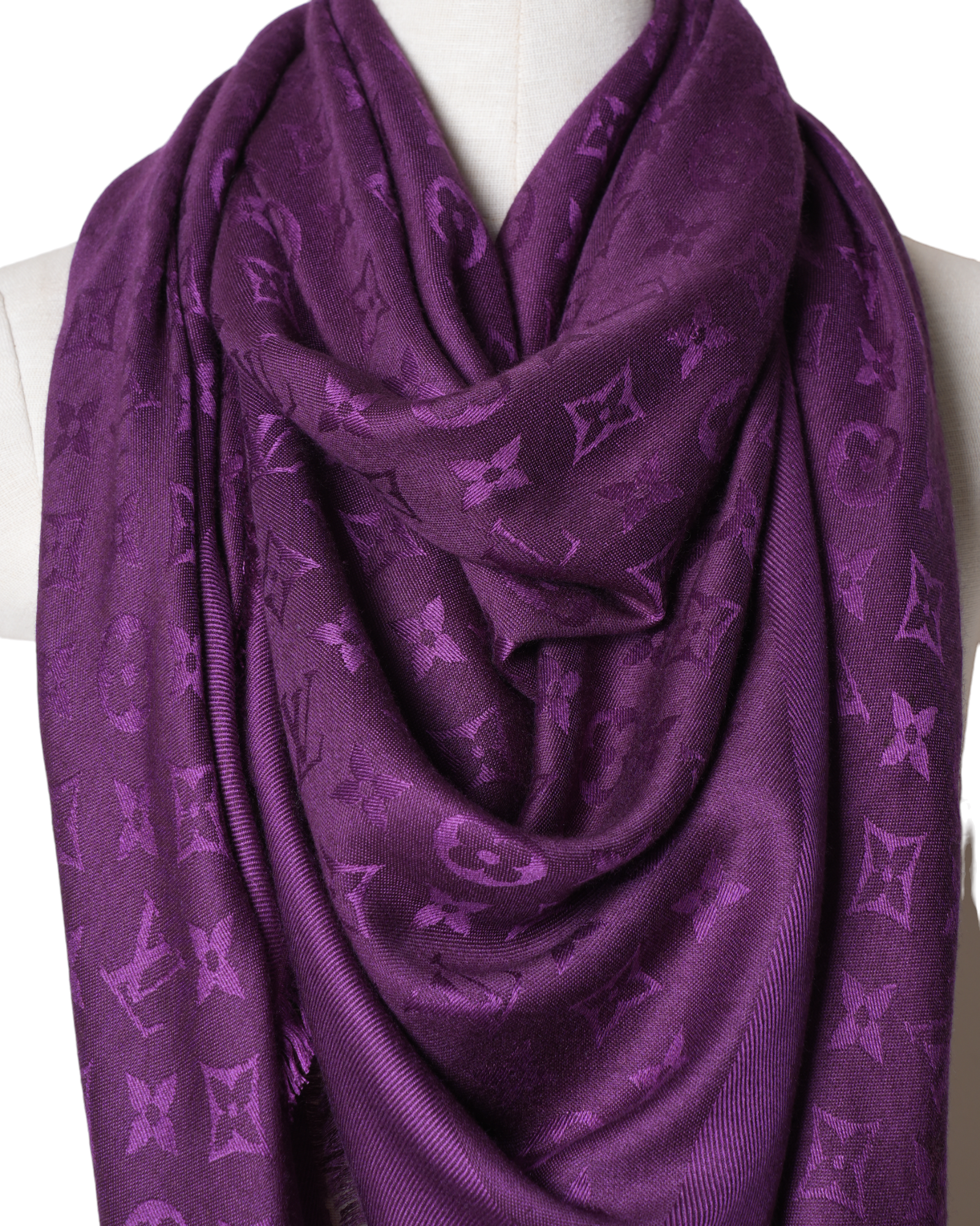 Louis Vuitton Purple Women Monogram Shawl